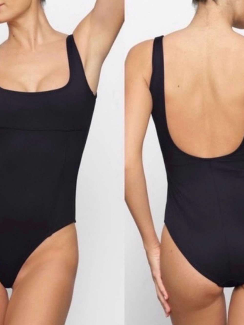 SKIMS One-Piece Swimsuit - Sleek SQUARE Neck and PLUNGE back sz Medium